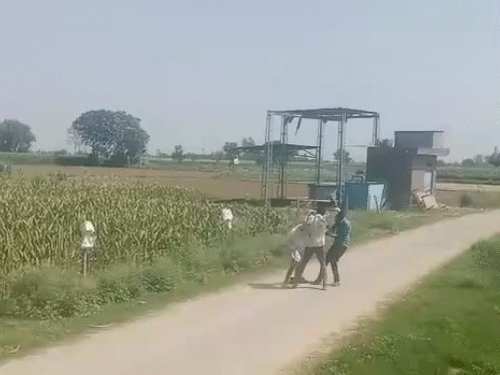 आरोपियों ने भाजपा नेता को सड़क पर दौड़ा-दौड़ाकर पीटा। फिर जमकर लात-घूसे बरसाए।