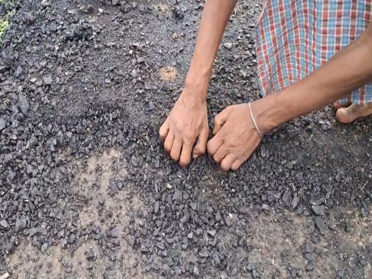 हाथ से खरोंचने पर ही निकल जा रही परत।