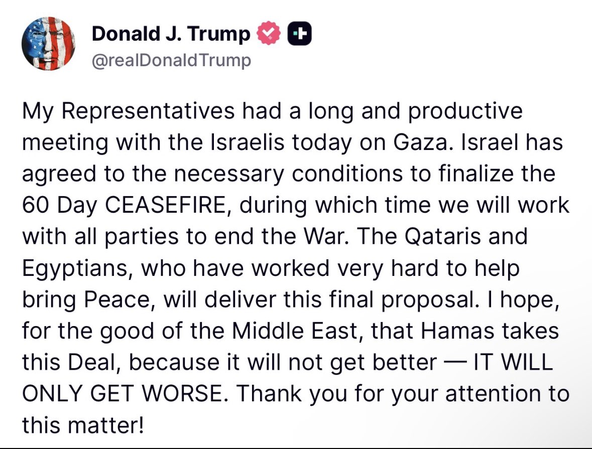 Trump has done this post on his own social media platform Truth social.