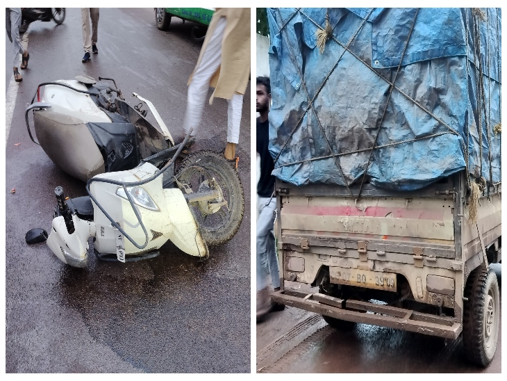 दुर्ग के पटेल चौक में पिकअप ने स्कूटी सवार को मारी टक्कर, बुजुर्ग की मौत