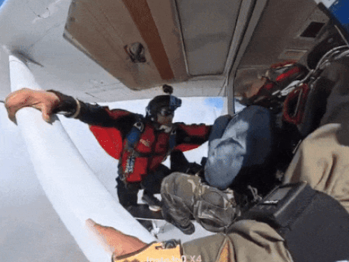 Dr. Shraddha Chauhan jumped from a craft plane with son Saurabh.