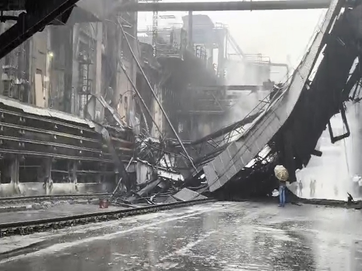 भिलाई स्टील प्लांट में कोक ओवन की गैलरी भरभराकर गिरी - Dainik Bhaskar