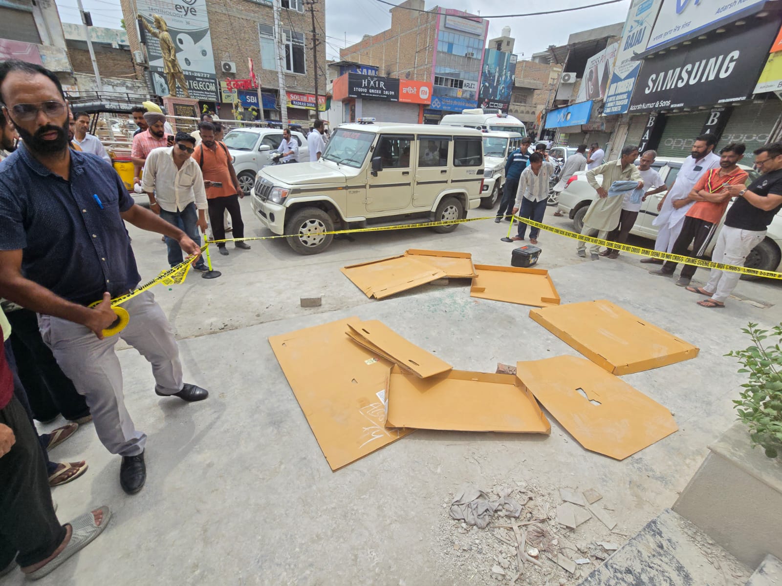 The spot has been sealed by police officers. The forensic team was also called for investigation.