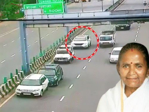 Minister Gulab Devi was injured in the accident in Hapur. The CCTV of the accident has surfaced. - Dainik Bhaskar