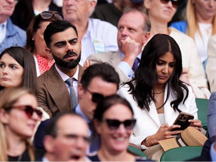 Virat Kohli arrived to see Wimbledon with wife Anushka. - Dainik Bhaskar