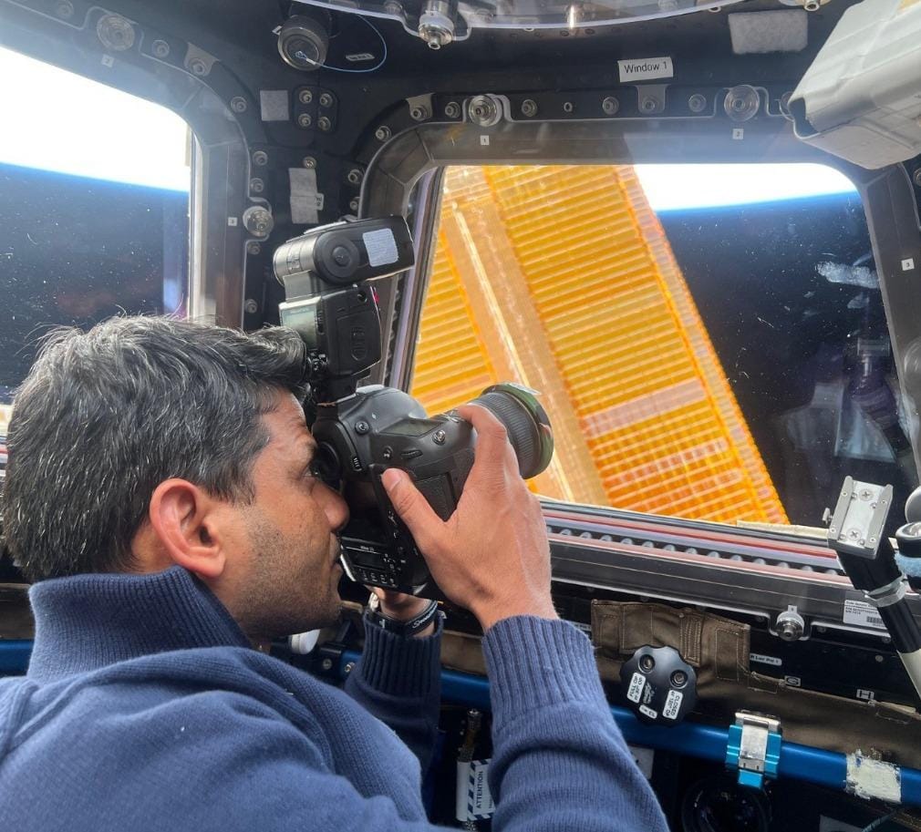 Picture of Shubhanshu Shukla in ISS.