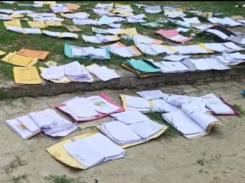 Document Is Raining Government documents got wet due to rain in Siddharthnagar