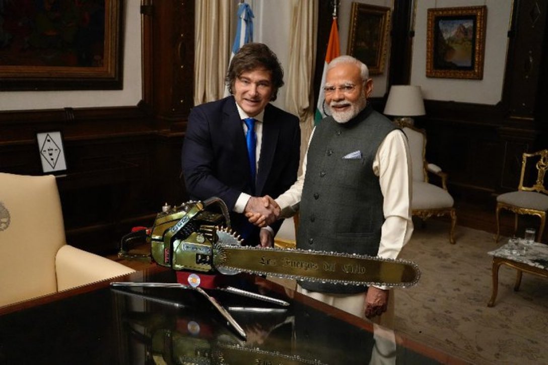 Prime Minister Narendra Modi met Argentine President Xavier Milai on 5 July.