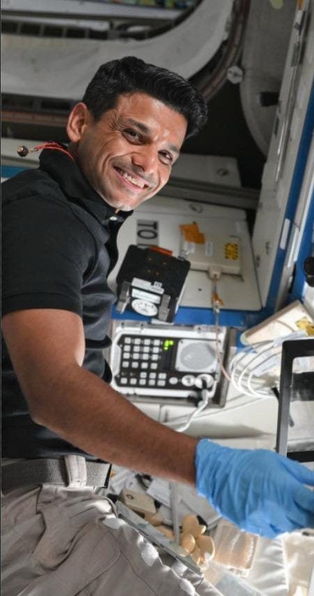Photo of using Shubhanshu in space.