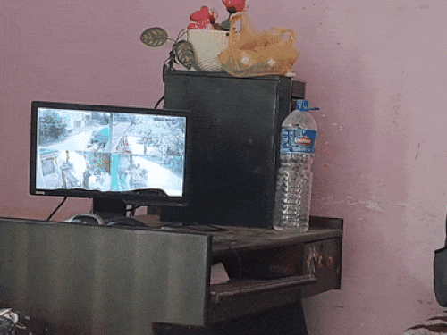 CCTV camera and TV screen installed at Shahid's house.