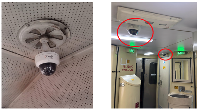 रेलवे अपने सभी डिब्बों में इस तरह के डोम टाइप CCTV कैमरे लगाएगी।
