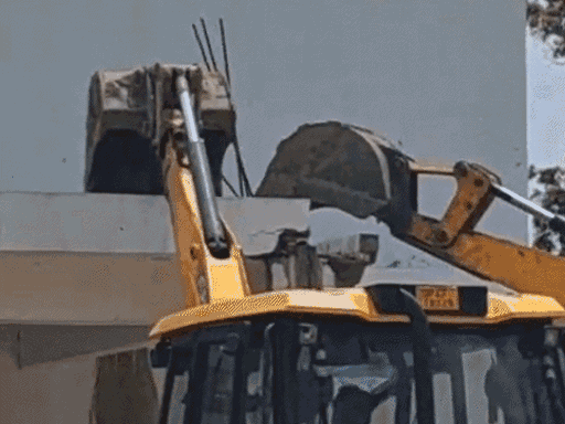 Bulldozers were run on Chhangur Baba's kothi for 3 days between 8 and 10 July.