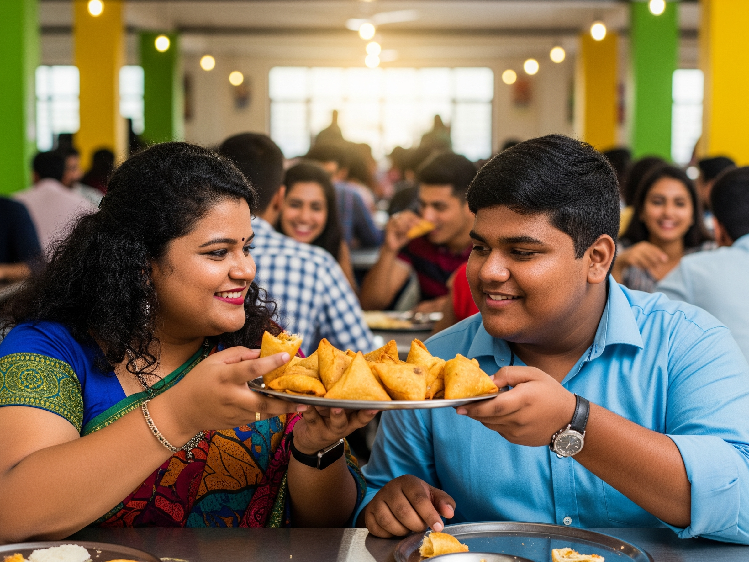 देश में बढ़ते मोटापे, डायबिटीज, हाई ब्लड प्रेशर और दिल की बीमारियों को कम करने के लिए स्वास्थ्य मंत्रालय ने स्नैक्स पर चेतावनी जारी करने को कहा है। (इमेज AI जनरेटेड है।) - Dainik Bhaskar