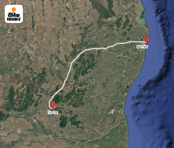 ट्रेन डकैती सेलम से एग्मोर रेलवे स्टेशन के बीच हुई थी।