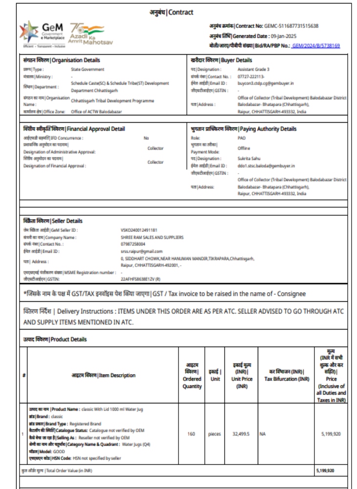 दीपक बैज ने सोशल मीडिया में पोस्ट किया कान्ट्रैक्ट ऑर्डर।