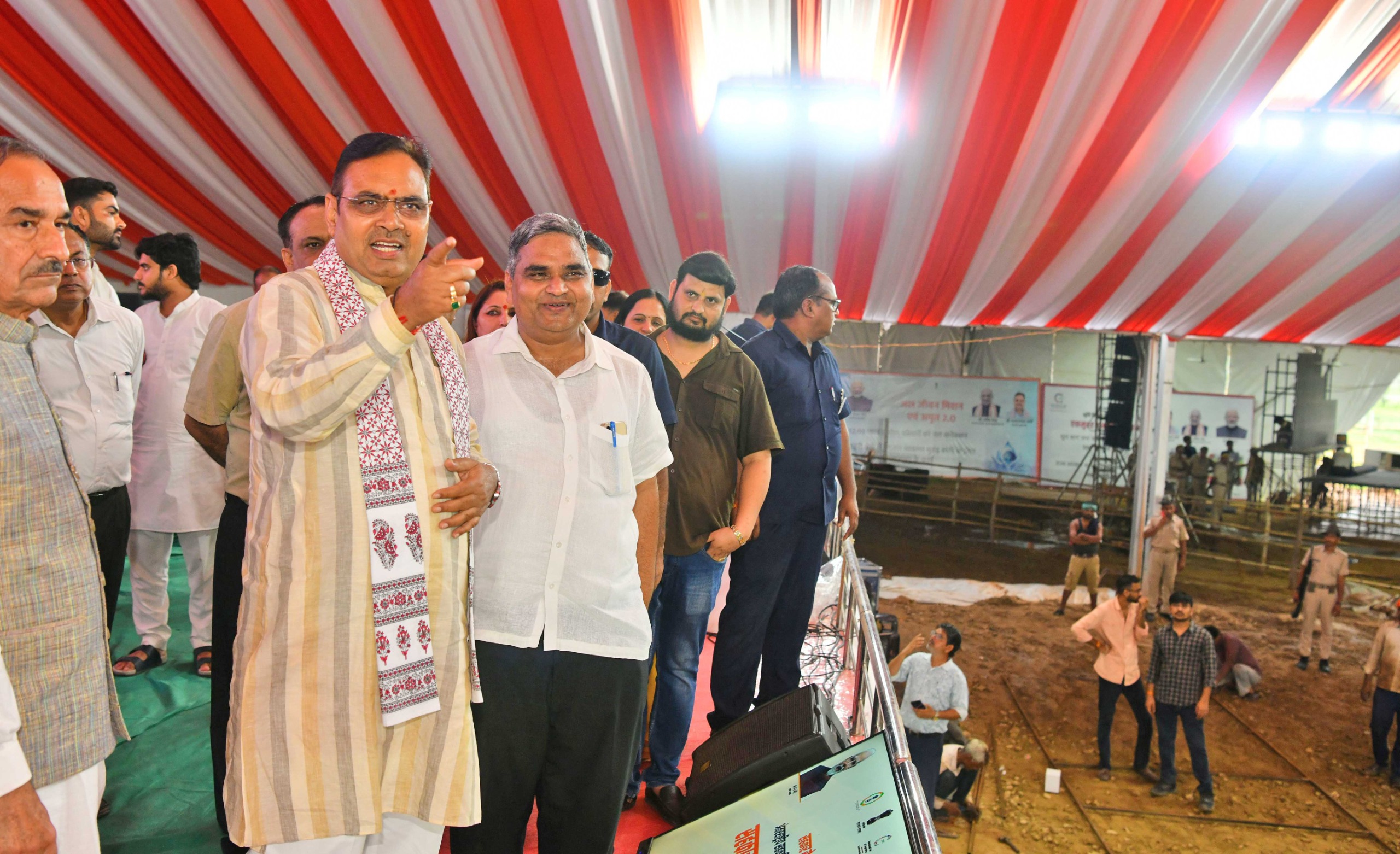 CM Bhajan Lal Sharma reached the venue last evening and took stock of the preparations.