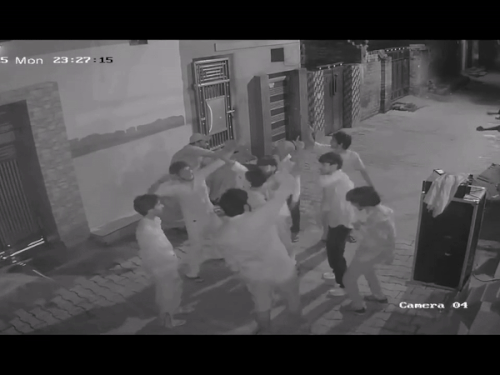 Youth dancing in the street and the youth who came to close the DJ, stopping the police.