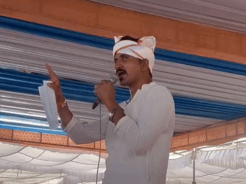 Addressing BAP MP Rajkumar Rot Sabha from Banswara-Dungarpur.