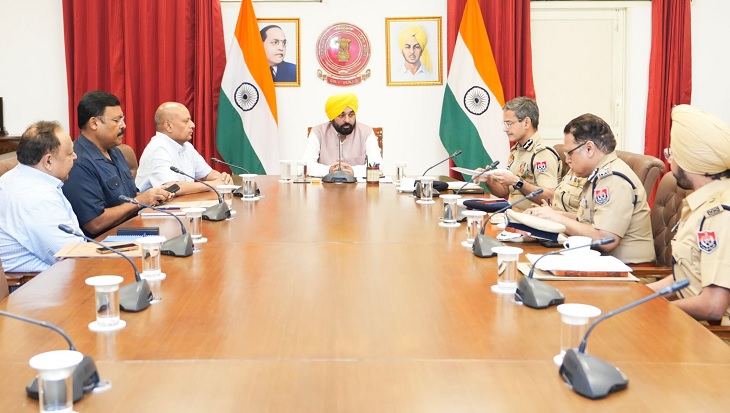 Meeting called by Chief Minister Bhagwant Mann and DGP Punjab Gaurav Yadav and senior officers present.