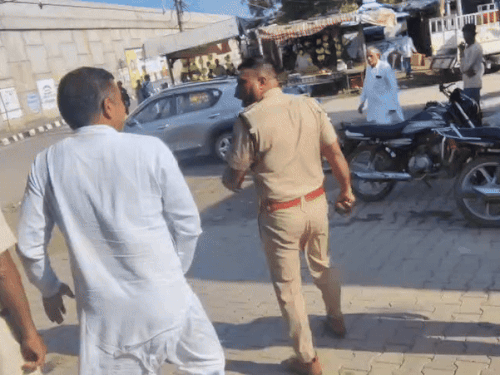 Farmer leader Naresh Dhanda was detained by the police from Julana's Gathauli bus stand.