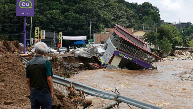 On July 20, 2025, the building was destroyed after torrential rains in Gapyong province of South Korea.