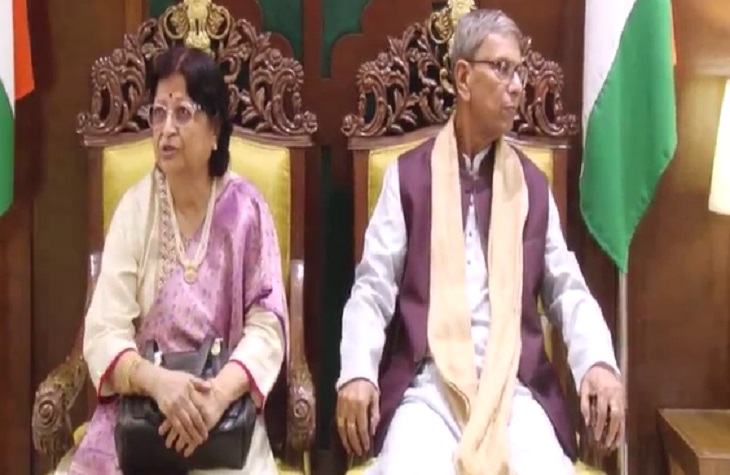 Governor Aseem Ghosh with his wife. File photo.