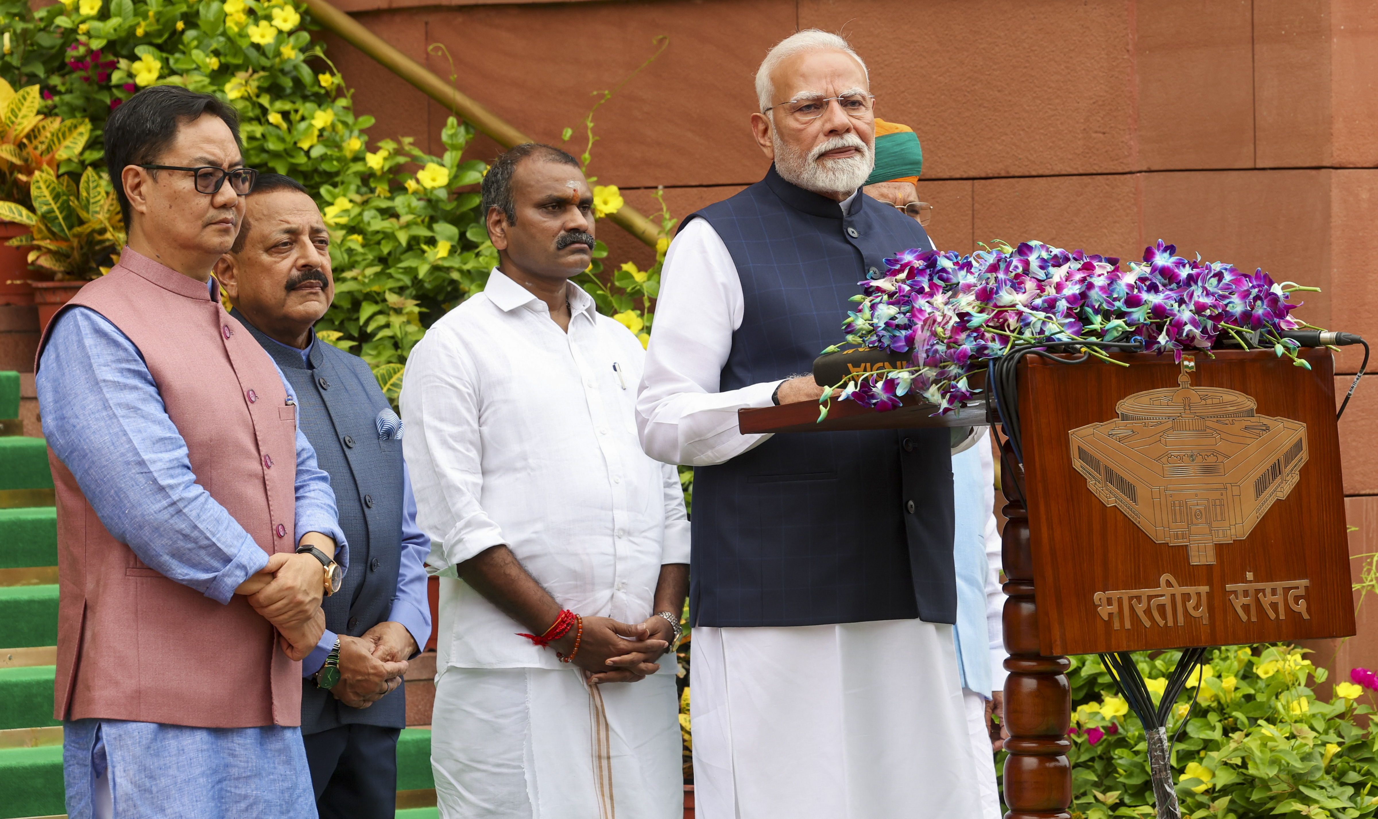 PM Modi addressed the media on the first day of the monsoon session on Monday.