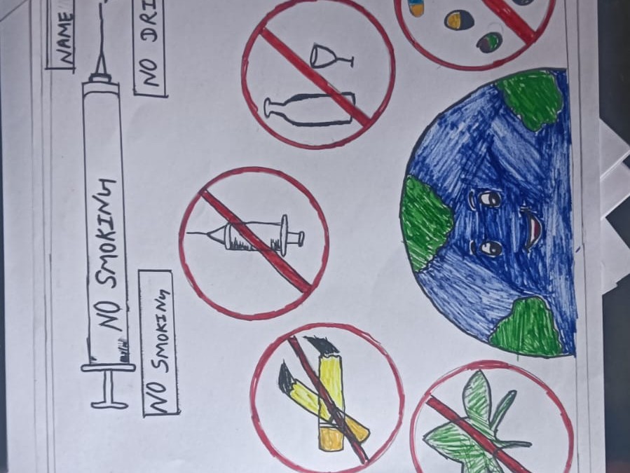 Violence Rangoli Students gave the message against drug abuse through painting and ...