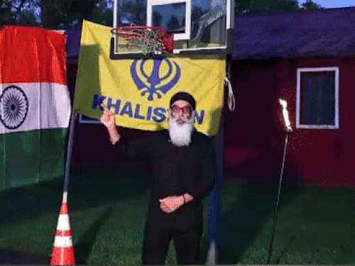 Terrorist Pannu making anti -India rhetoric.