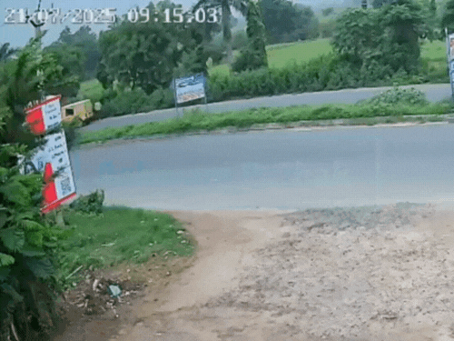 The school van coming from the opposite direction near Ibrahimpur culvert hit the front by the dumper.