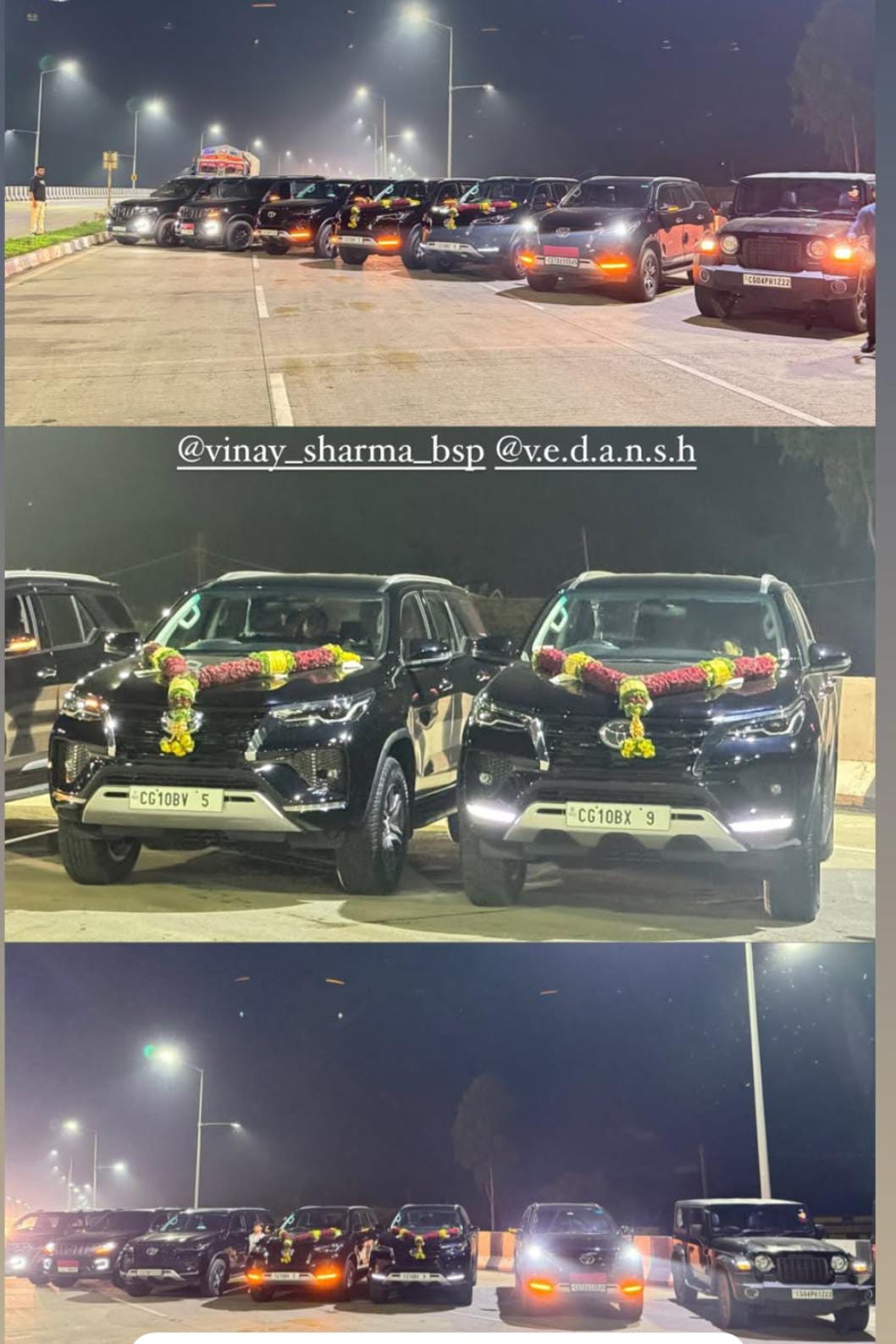 गाड़ियों का फोटो वीडियो वायरल होते है, इंस्टाग्राम से वेदांश शर्मा की आईडी डिलीट कर दी गई।