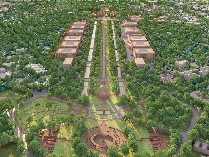 सेंट्रल विस्टा प्रोजेक्ट पूरा होने के बाद इलाका कुछ इस तरह दिखेगा। इसमें केंद्रीय सचिवालय सहित उपराष्ट्रपति और प्रधानमंत्री आवास भी होंगे।
