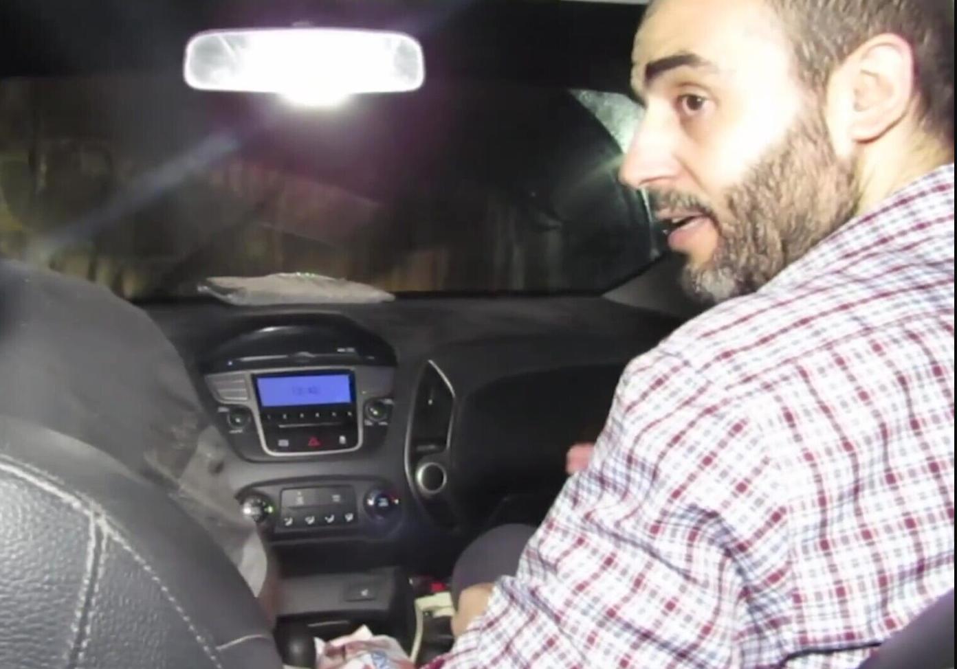 Hamas Commander Muhammad Sinwar (right) riding in a car in a video of a video released by Israel defense forces on 17 December 2023 while going to a tunnel under the Gaza Strip. He died on May 14, 2025.