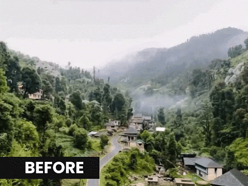 View before and after cloudburst in Saraj Assembly of Mandi