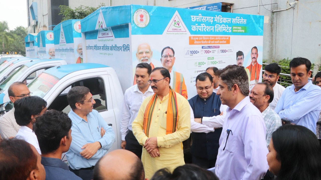 स्वास्थ्य मंत्री जायसवाल ने CGMSC की गाड़ियों में GPS इंस्टॉल करने की घोषणा की थी।