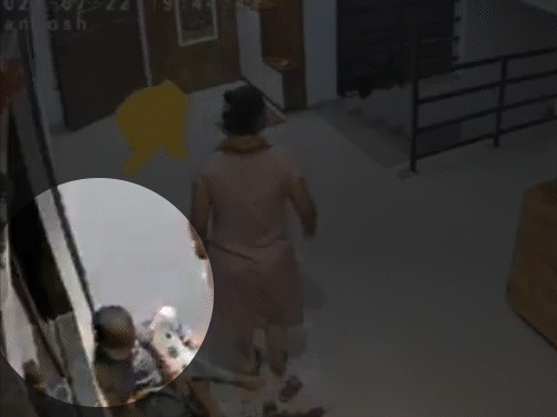 बच्ची के गिरने की पूरी घटना अपार्टमेंट में लगे CCTV में रिकॉर्ड हो गई। - Dainik Bhaskar