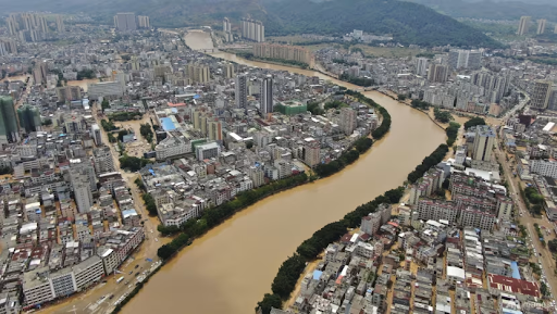 The city of Baoding in China received as much as one year in 24 hours.