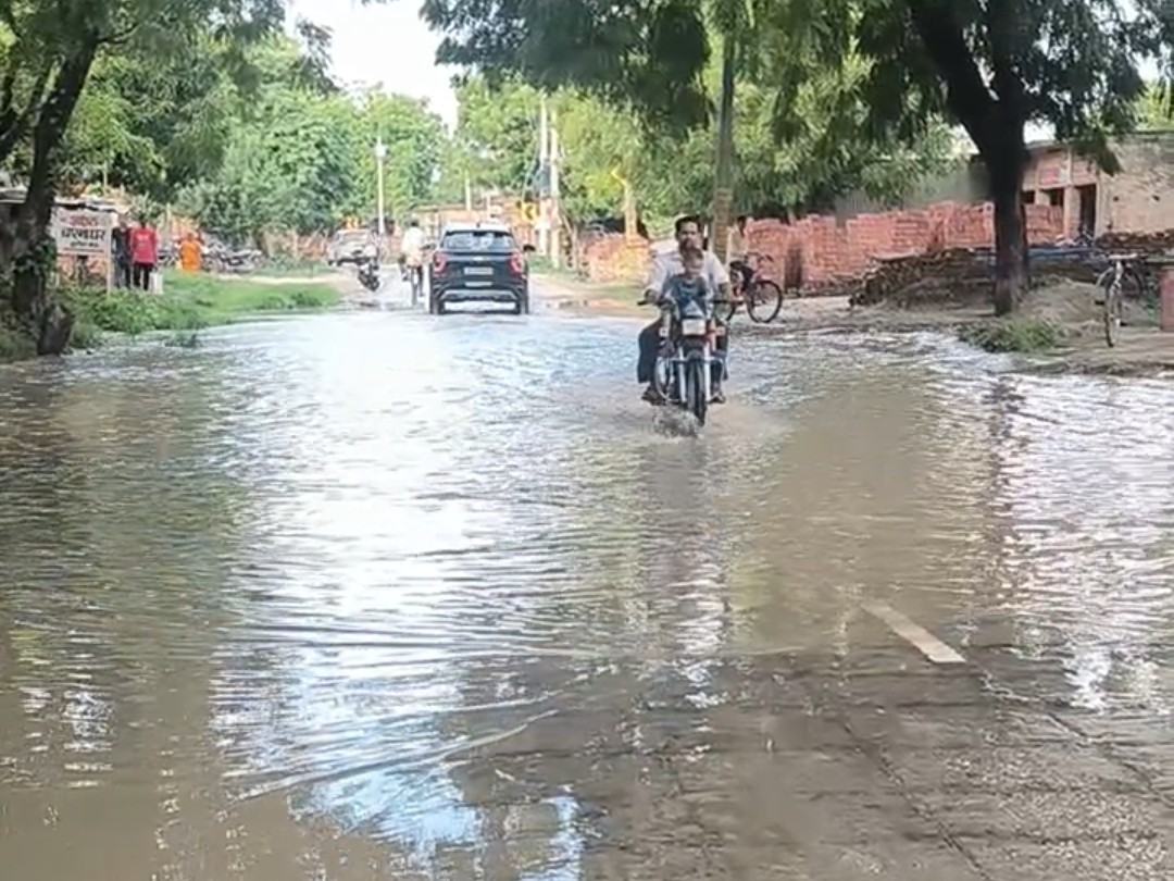 जलभराव से लोगों को भारी परेशानी हो रही है। - Dainik Bhaskar