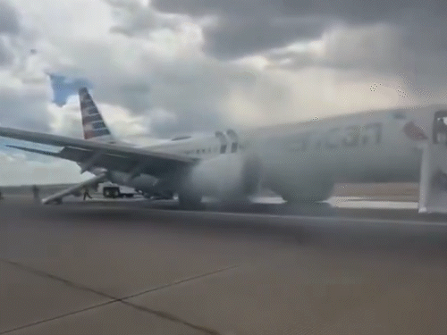 Airlines say the aircraft had a technical fault in the tire, causing the accident.