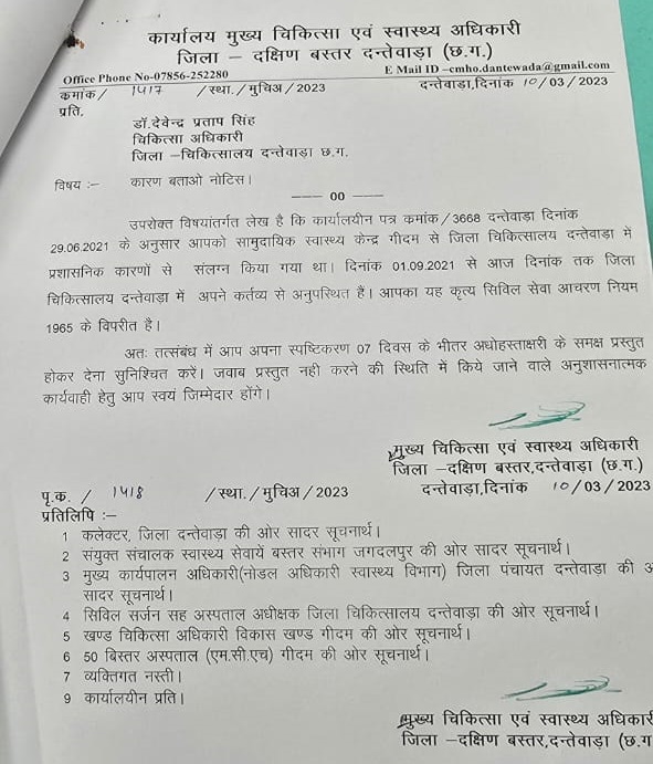 CMHO ने आदेश जारी किया।