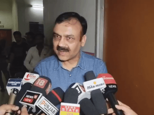 Rajesh Garg, SMO of the Dehl Civil Hospital, giving information.