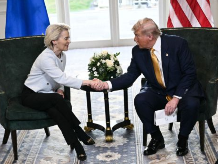 US President Donald Trump and European Commission Chairman Ursula von Der Leon met on Sunday in Turnberry, Scotland.