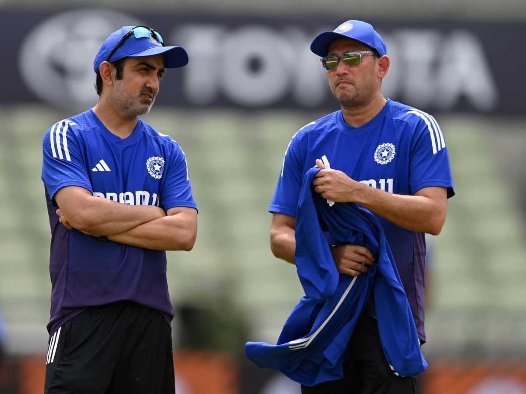 Indian head coach Gautam Gambhir (left) with chief selector Ajit Agarkar. - Dainik Bhaskar
