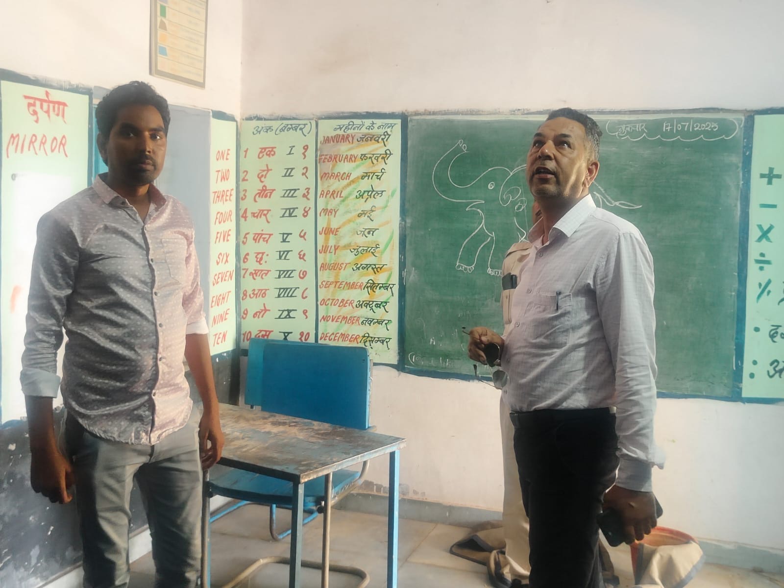 अलग अलग स्कूल में निरीक्षण करने पहुंचे टीम मेंबर