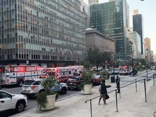 After the attack, huge quantities of security forces and ambulances were deployed outside the building.