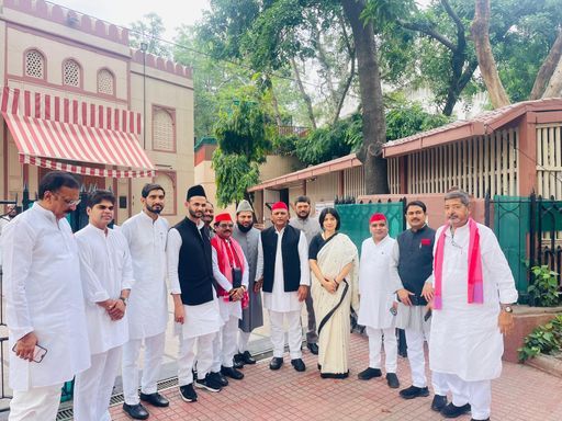 Akhilesh went to the mosque on Tuesday. His pictures were shared by MP Dharmendra Yadav on X.