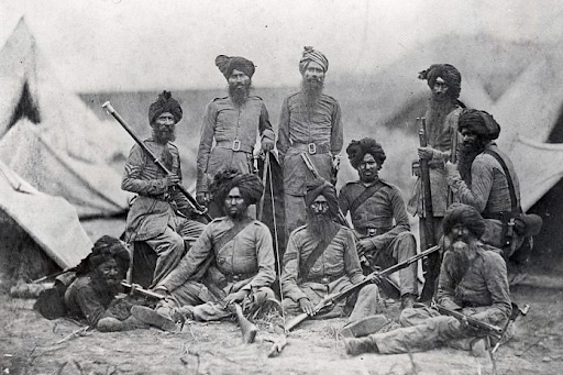 Sikh Officer of British 15th Punjab Infantry Regiment.