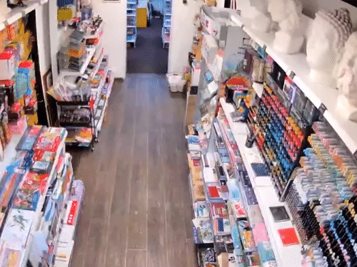 Due to the earthquake, things kept in a shop in Kamchatka started falling.