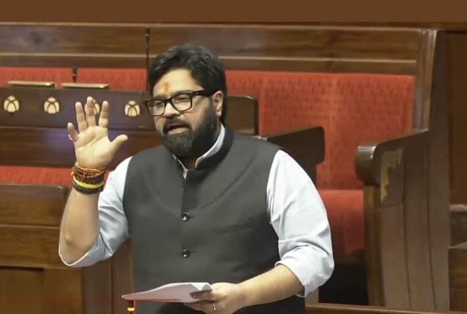 राज्यसभा में अपनी बात रखते राज्यसभा सांसद कार्तिकेय शर्मा।