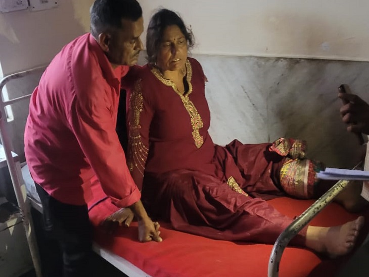 गोहर अस्पताल में उपचाराधीन घायल महिला।